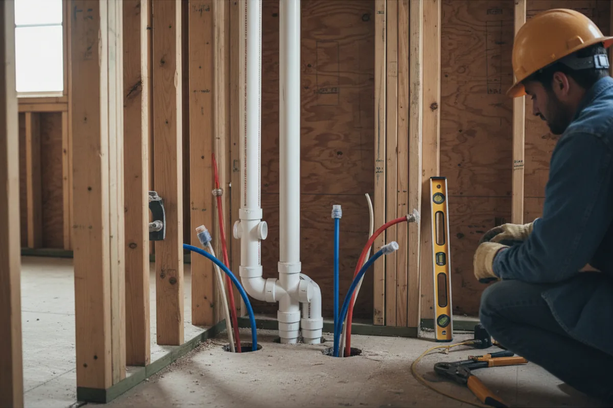 Drain and supply rough-in during Drain Cleaning in Orland Park