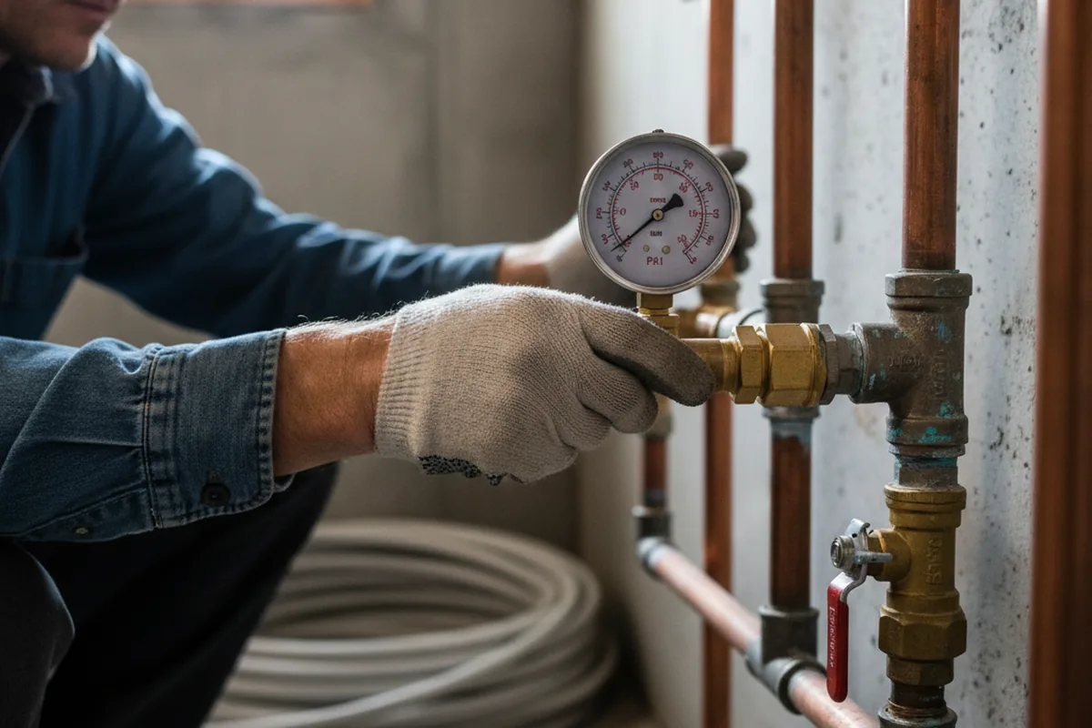 Pressure testing a repaired line during Water Line Repair in Orland Park